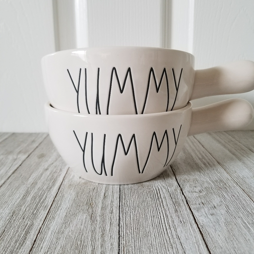 Rae Dunn YUMMY Soup Bowl Crock Set - Picture 2 of 5